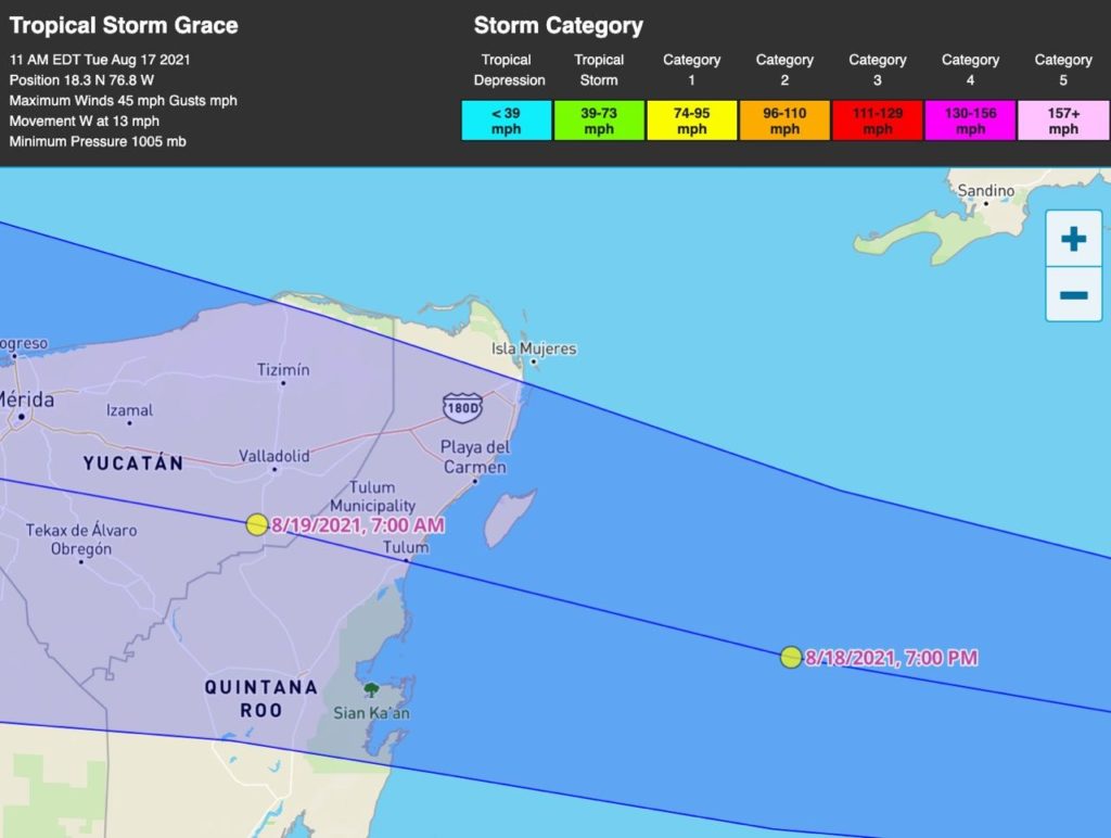 Esperan que Grace impacte el sur de Tulum, como huracán
