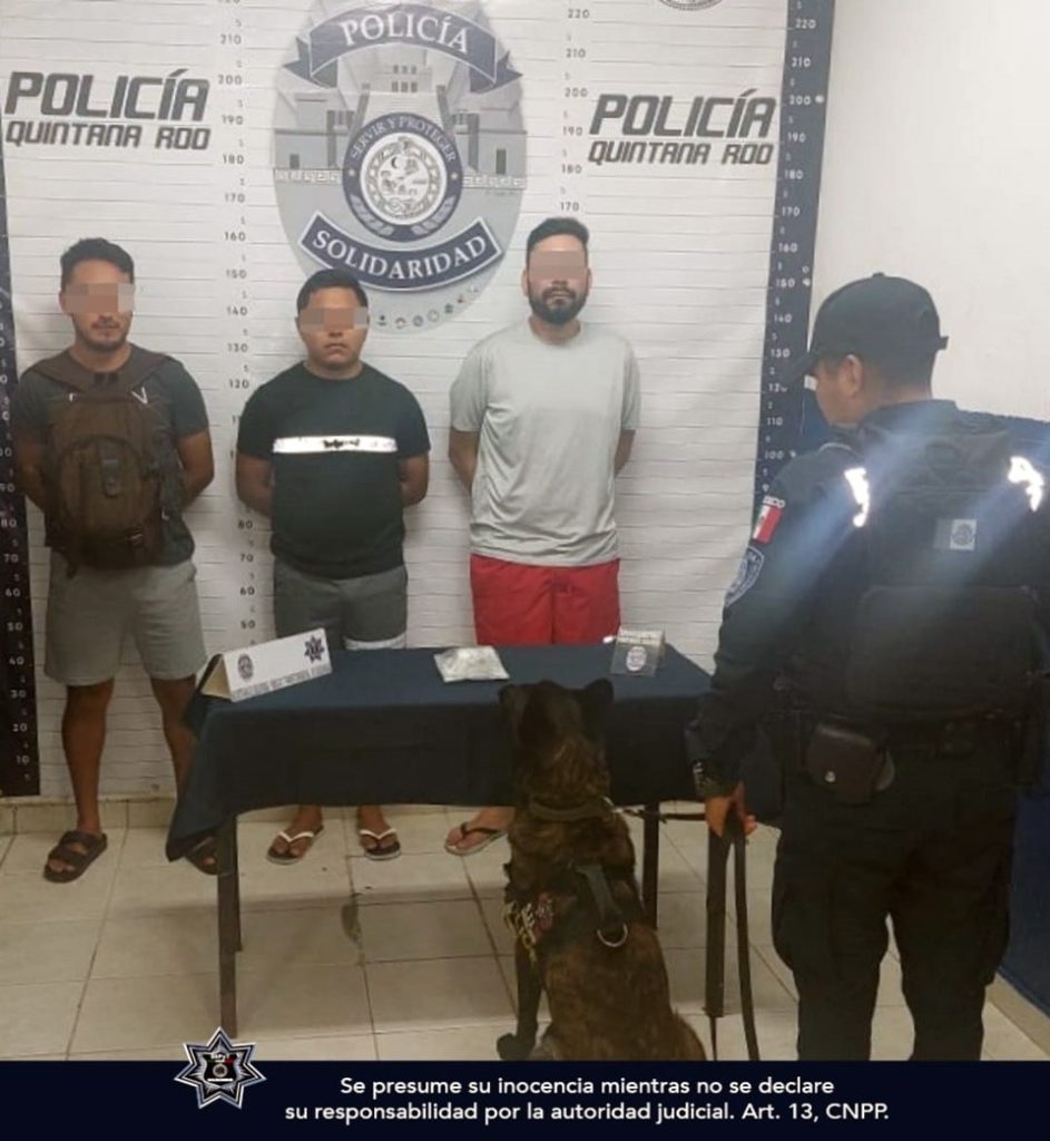 Detienen a cuatro sujetos por narcomenudeo en Villas del Sol de Playa del Carmen