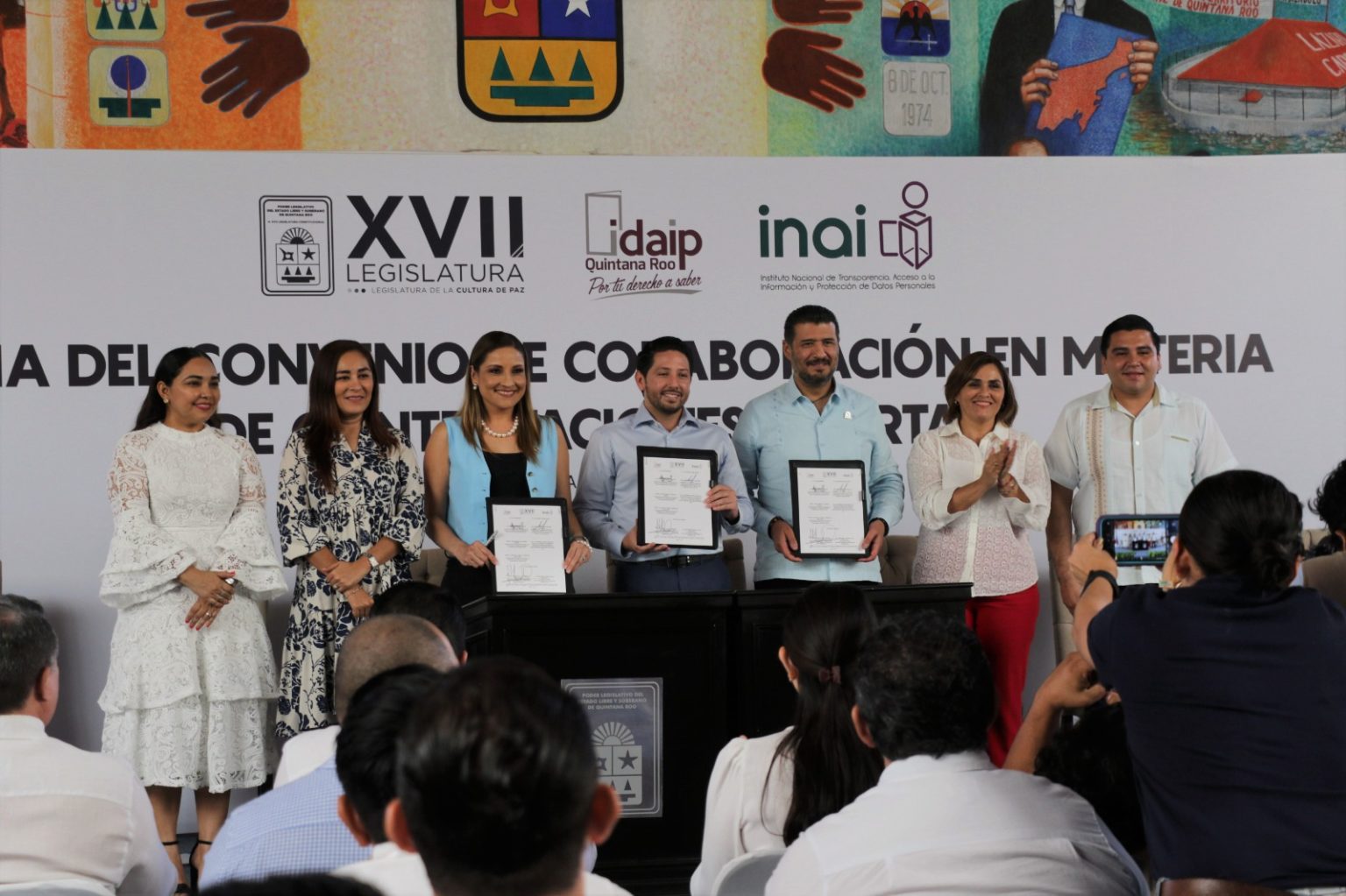 Instituto de Acceso a la Información de Protección de Datos Personales Quintana Roo y Congreso del Estado, firman convenio de colaboración en materia de contrataciones abiertas