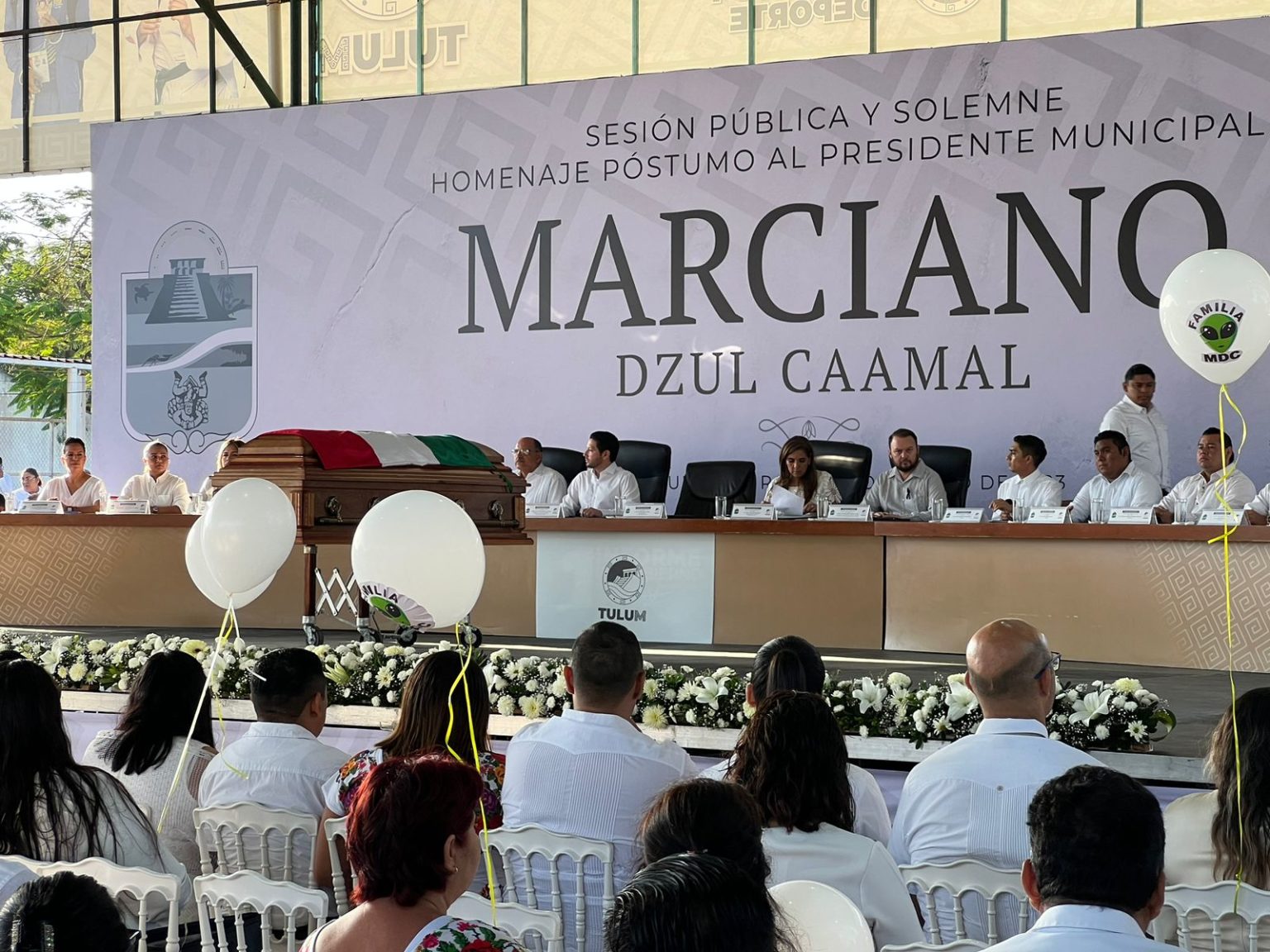 Despiden con homenaje póstumo a Marciano Dzul Caamal. presidente municipal de Tulum