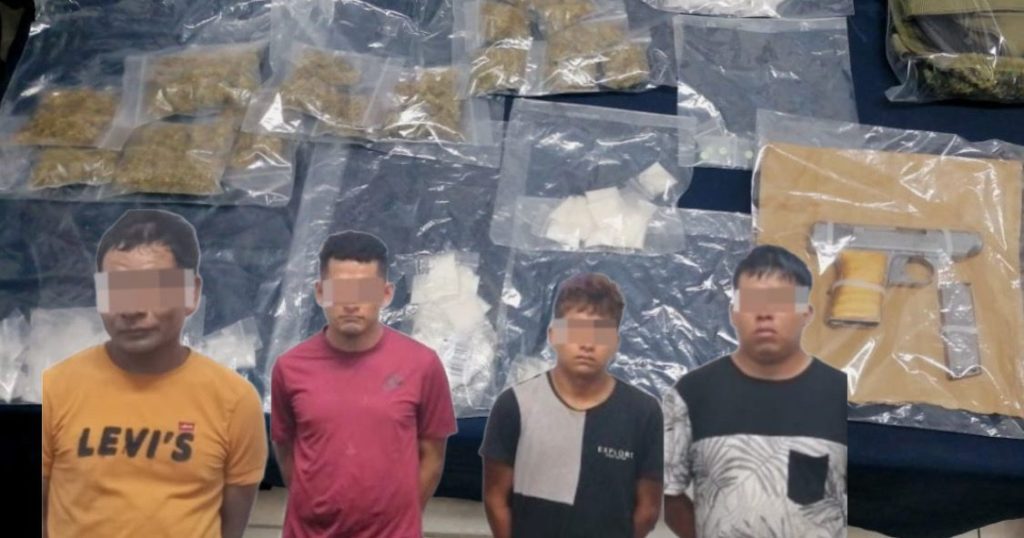 Chiapanecos, veracruzano y tabasqueño atorados por vender drogas en Playa del Carmen