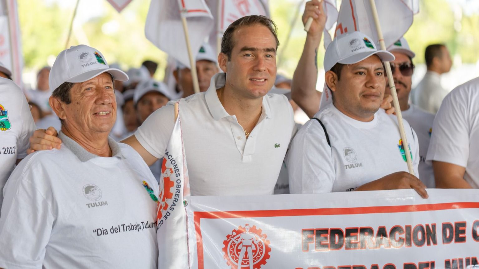 Diego Castañón conmemora el Día del Trabajo y anuncia primer pago de laudo laboral trabajadores del SUTSAT