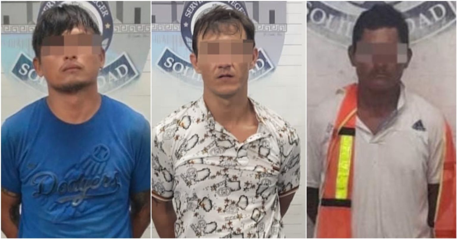 Arrestan a tres malandrotes por ladrones y vender drogas en Playa del Carmen