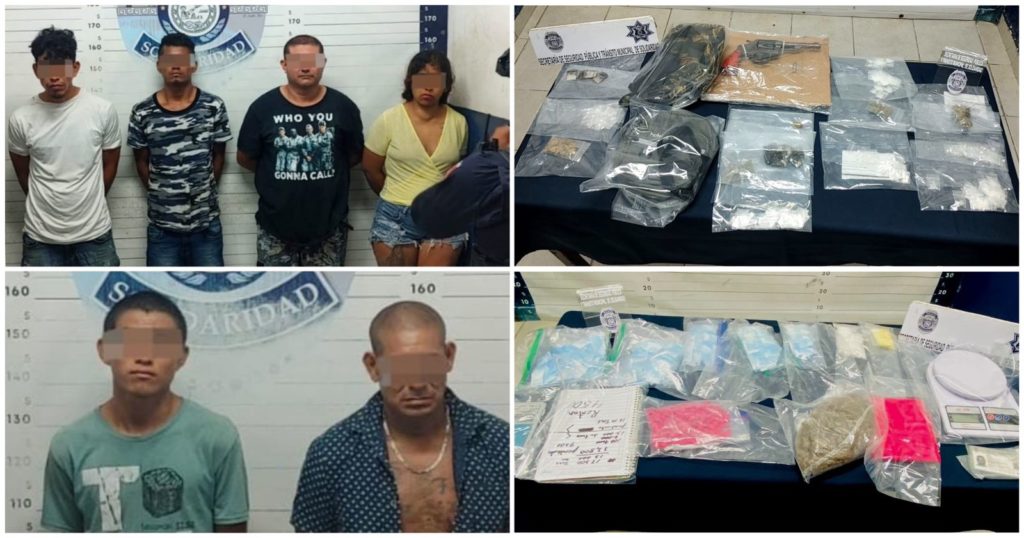 Decomisan más de 500 dosis de droga y detienen a seis narcomenudistas en Playa del Carmen