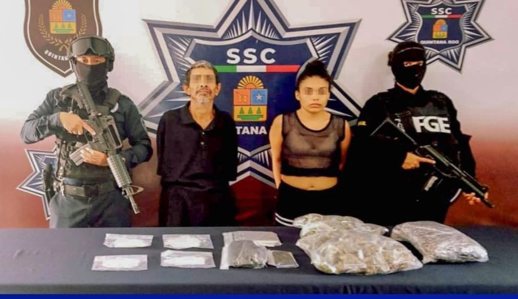 Cae la “Bichota” y el “Tres Lono” con más de 250 dosis de droga en Cielo Nuevo en Cancún