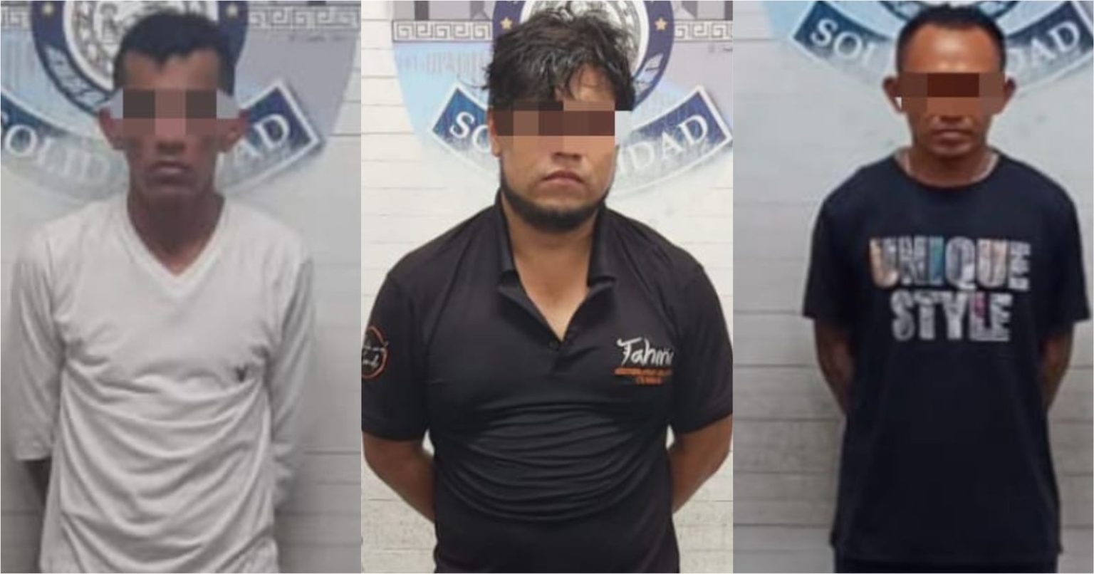 Arrestan a tres sujetos por vender droga y recuperan un auto robado en Playa del Carmen