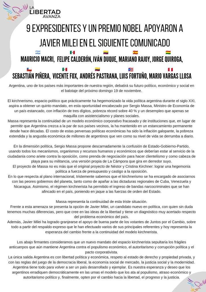 AMLO critica a los expresidentes Fox y Calderón por apoyar a Javier Milei - apoyo-de-expresidentes-a-javier-milei-724x1024