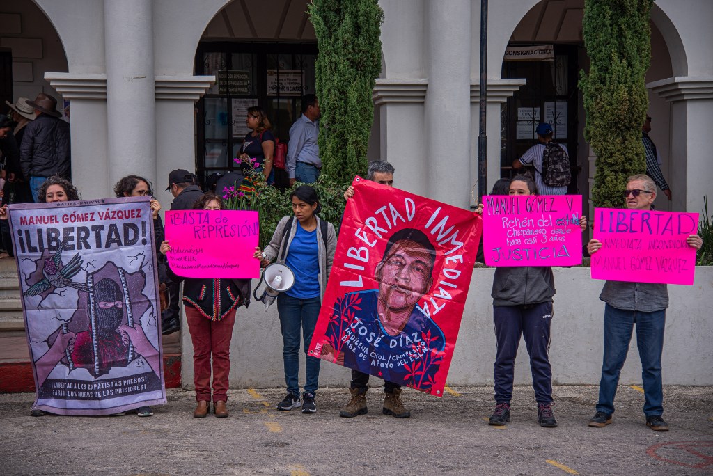 ONG protestan para exigir la liberación de líder indígena preso en Chiapas - protesta1-1024x684