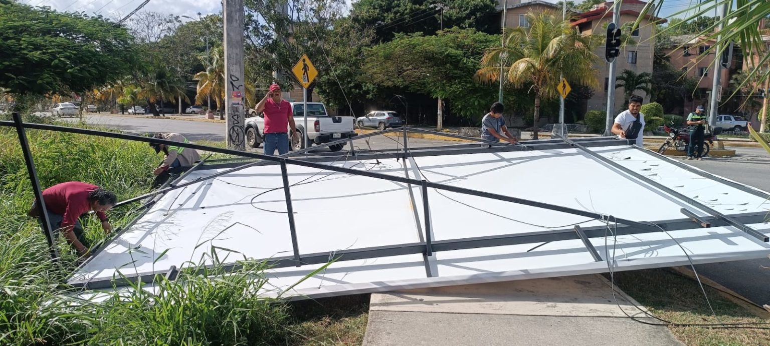 Más de 200 personas atienden afectaciones provocadas por los fuertes vientos en Cancún