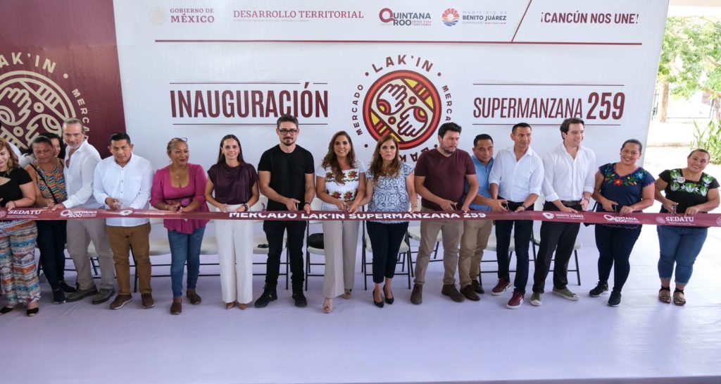 Con una inversión de 43 mdp inaugura Mara Lezama y Román Meyer el Mercado Lak´in, de la SM 259 en Cancún