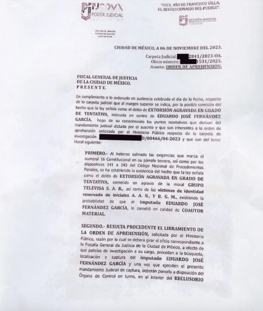 La caída del extorsionador Eduardo Fernández, expresidente de la Comisión Nacional Bancaria y de Valores - captura-de-pantalla-2024-02-25-a-las-130947-868x1024