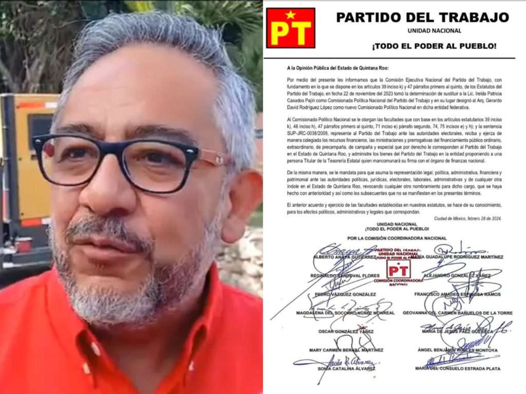 PT da plenos poderes a Gerardo Rodríguez en Quintana Roo