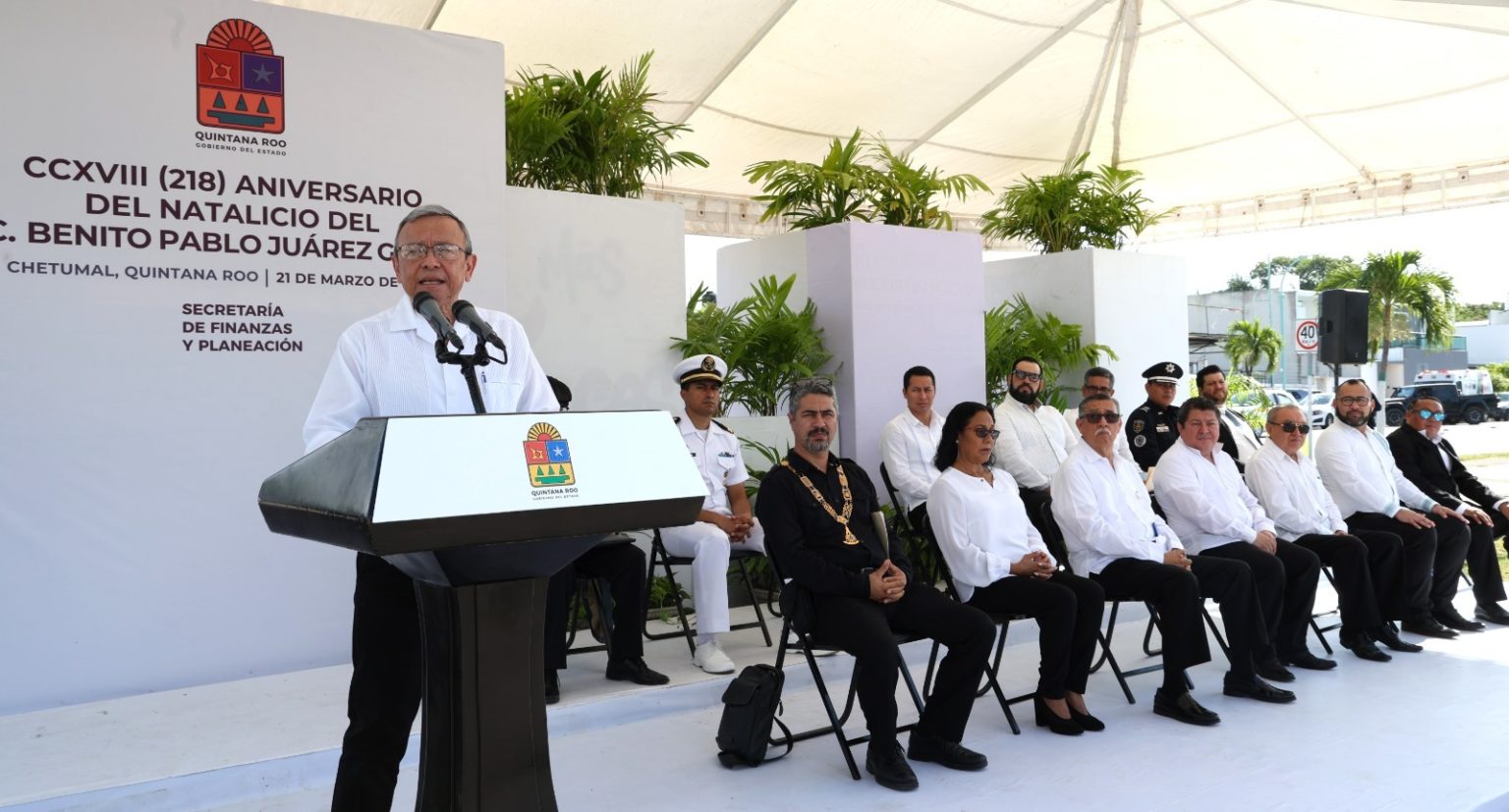 Conmemoran en Chetumal el 218 aniversario del natalicio de Benito Juárez García