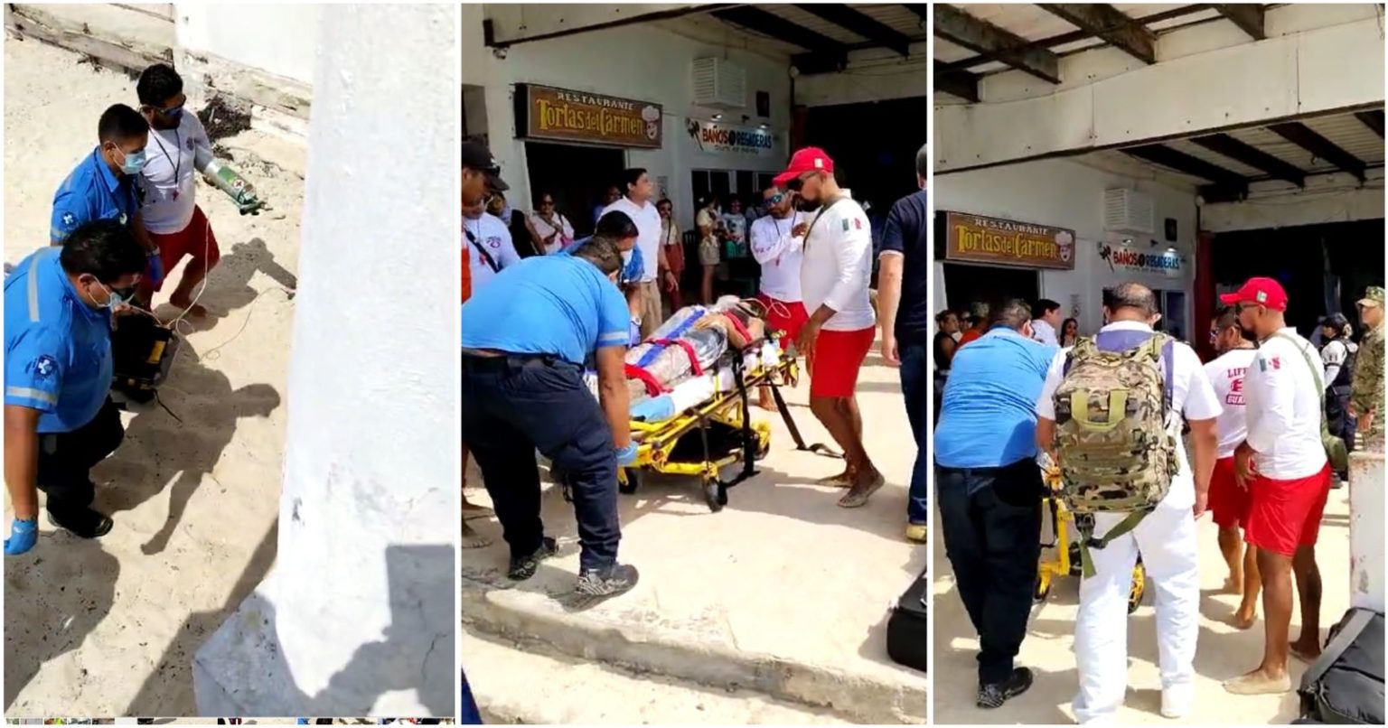 Salvan guardavidas de Solidaridad a bañista de ahogarse en la playa Fundadores
