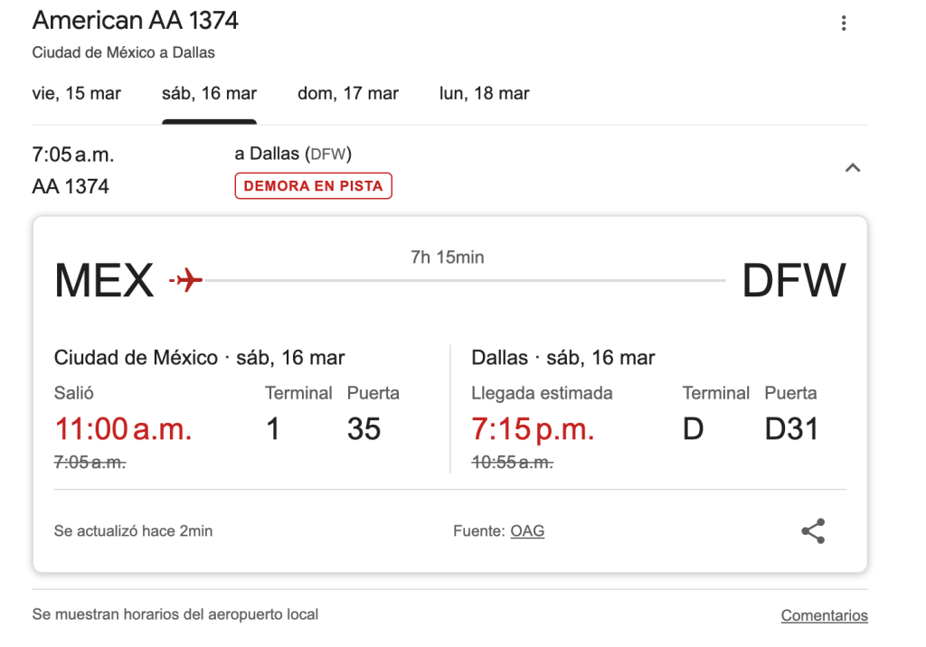 Vuelo de American Airlines a Dallas-Fort Worth suspende su despegue en el AICM - vuelo-aa-1024x716