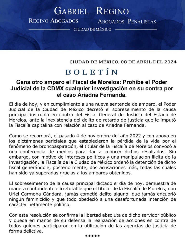 Conceden amparo al fiscal Uriel Carmona; no podrán investigarlo por caso Ariadna Fernanda - amparo-al-fiscal-uriel-carmona-768x1024