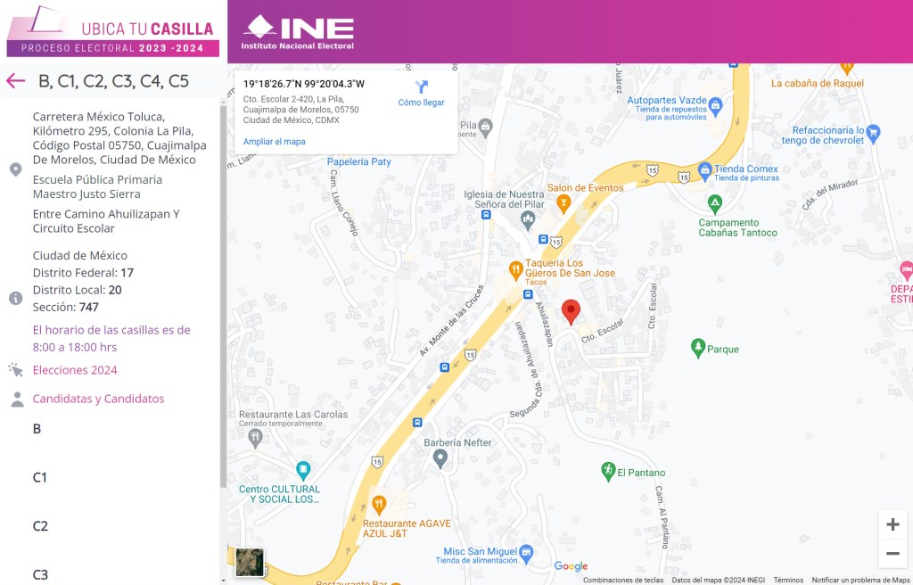 ¿Dónde votar? El INE presenta la plataforma 'Ubica tu Casilla 2024' - donde-votar-ine-4-1024x656