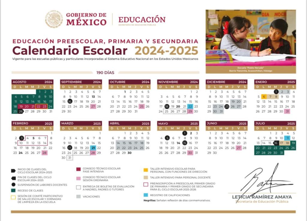 Inicia Ciclo Escolar 2024-2025; regresan a clases 24 millones de alumnos - calendario-del-ciclo-escolar-2024-2025