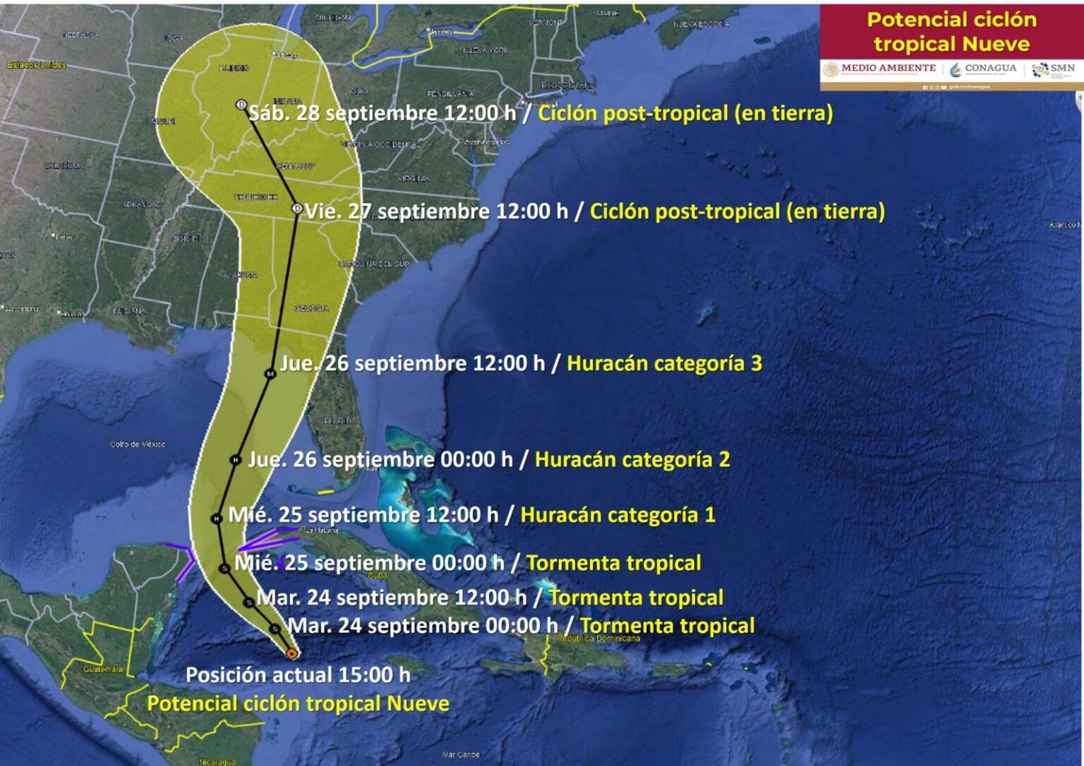 “Nueve” traerá lluvias fuertes afectarán Quintana Roo, advierte Conagua