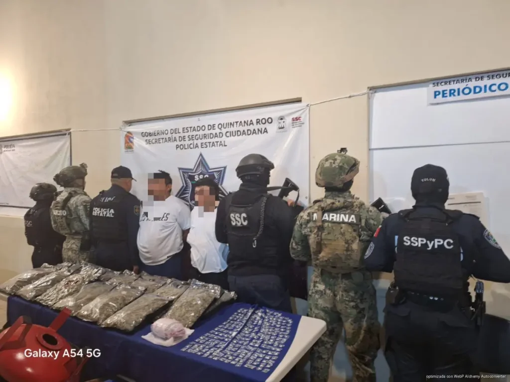 Detienen a dos sujetos con más de 10 kilos de “hierba” en Tulum