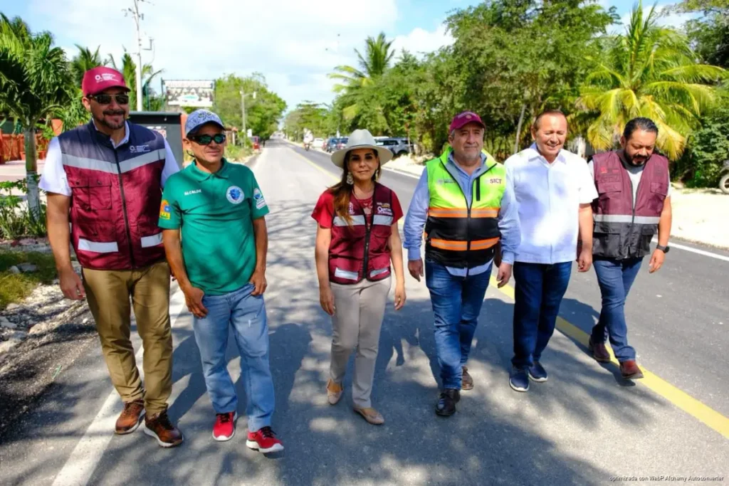 Constata Mara Lezama rehabilitación del tramo carretero Kantunilkín – Chiquilá, realizada por la SICT