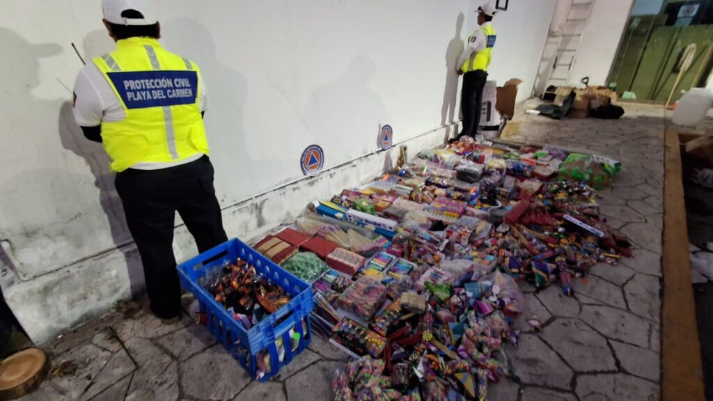 Decomisan 650 kilos de pirotecnia tras quejas por afectaciones a animales en Playa del Carmen