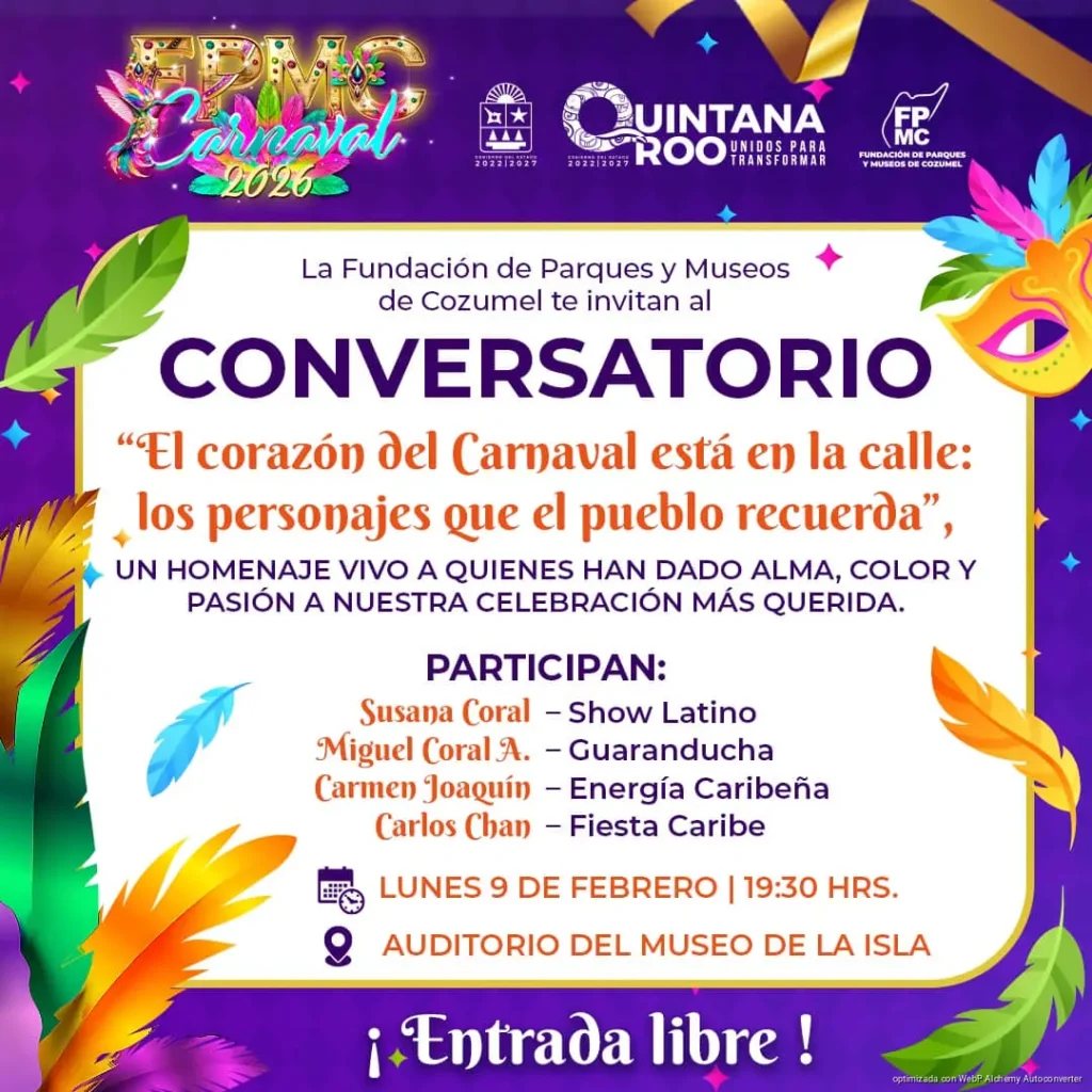 Personajes del Carnaval de Cozumel serán homenajeados en conversatorio público
