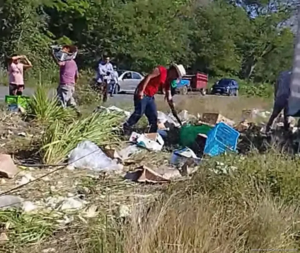 Conductores rapiñan camioneta de frutas y verduras cerca de Bacalar