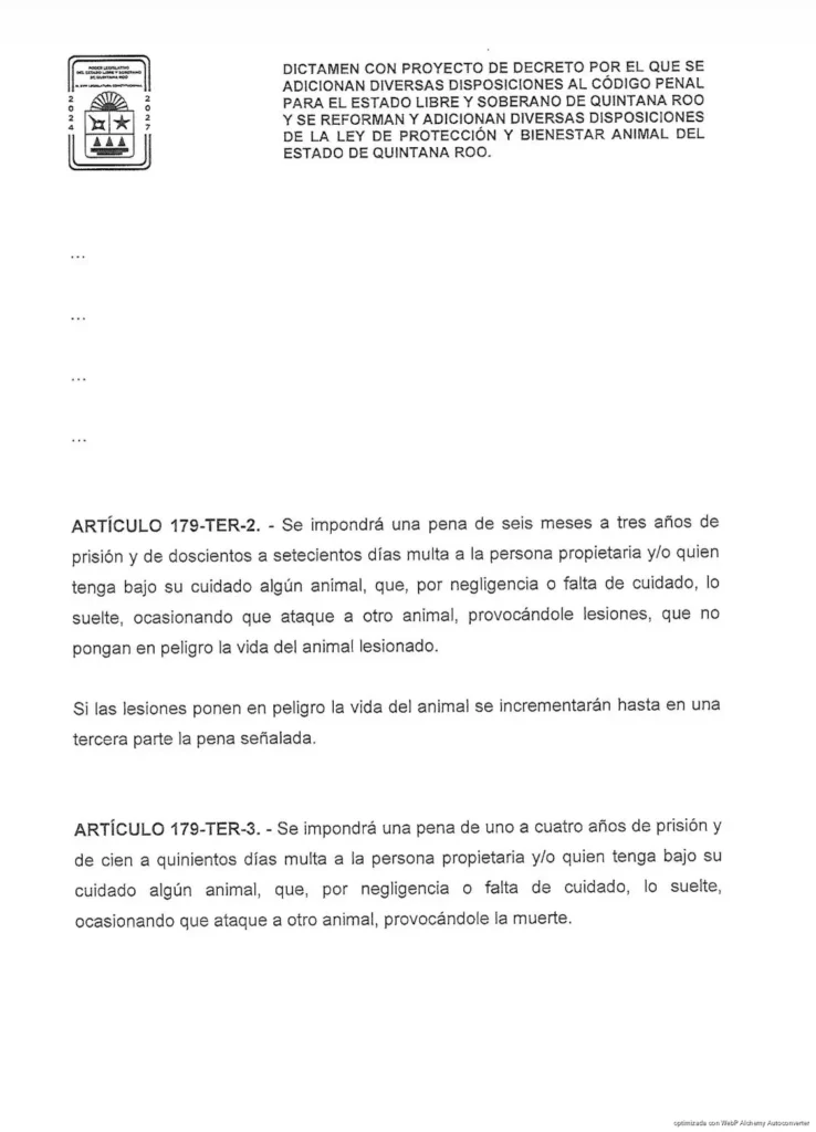 Aprueban cárcel a propietarios de mascotas que lesionen o causen la muerte de personas o animales en Quintana Roo