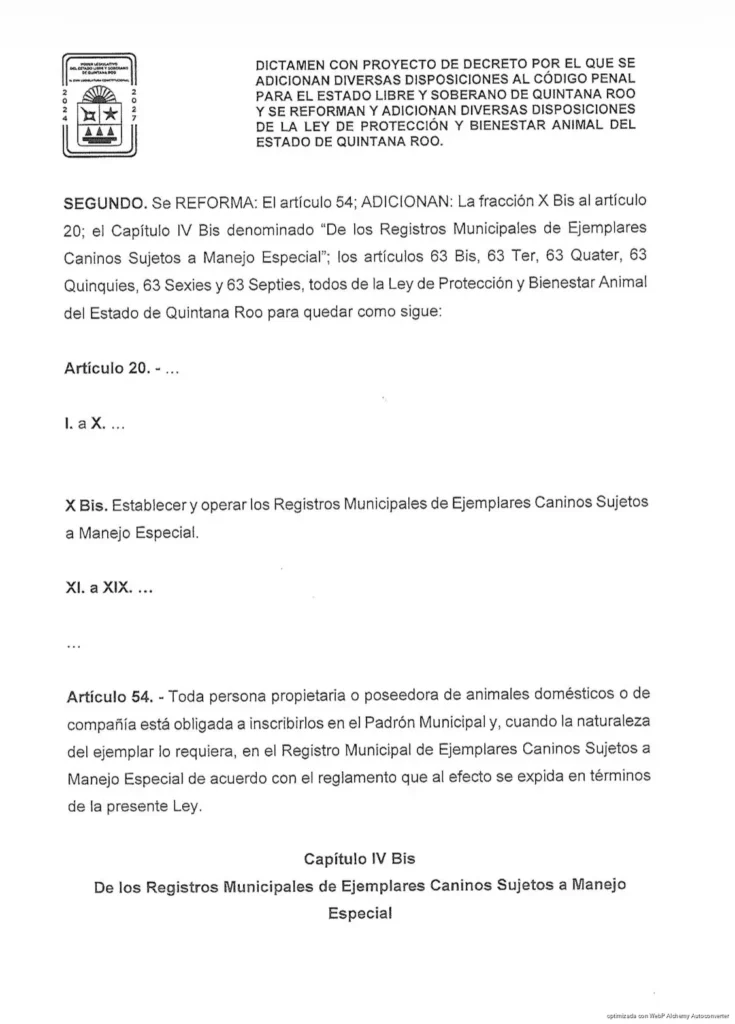 Aprueban cárcel a propietarios de mascotas que lesionen o causen la muerte de personas o animales en Quintana Roo
