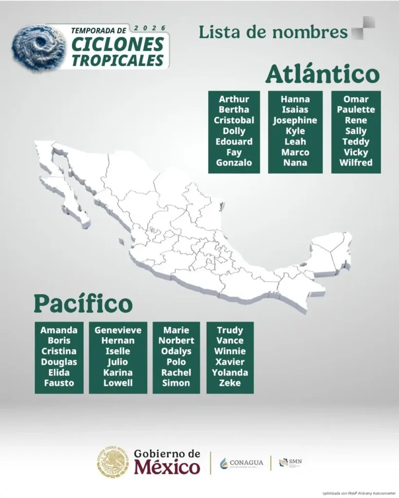 Prevén hasta 15 ciclones en el Atlántico en 2026; Mara Lezama exhorta a mantenerse informados