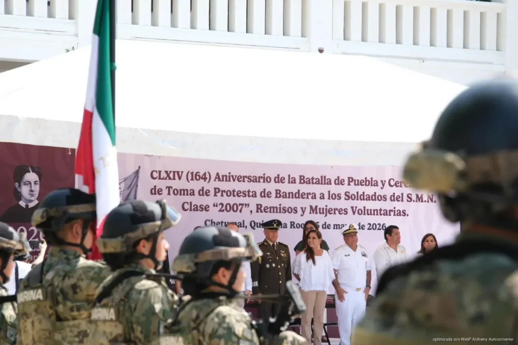 Encabeza Mara Lezama Toma de Protesta de Bandera de 284 conscriptos del Servicio Militar Nacional en Quintana Roo
