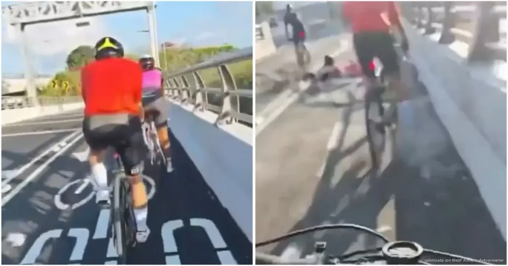 Choque entre ciclistas en el Puente Nichupté deja una mujer lesionada