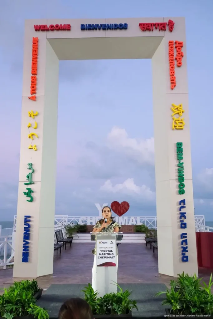 Inaugura Mara Lezama el Portal Marítimo de Chetumal como nuevo atractivo turístico de la Bahía