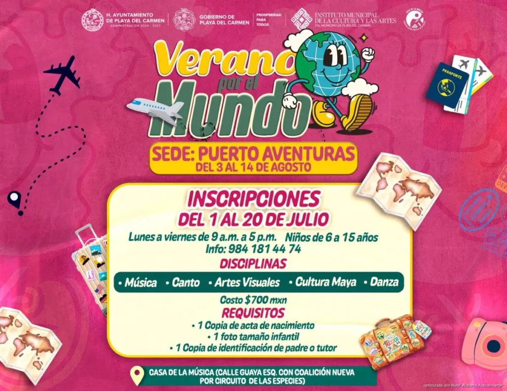 Gobierno de Estefanía Mercado invita al curso "Verano por el Mundo" dirigido a niñas, niños y adolescentes de Playa del Carmen