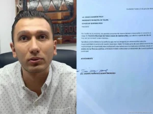 Es oficial, renuncia Vicente Aldape a la tesorería de Tulum
