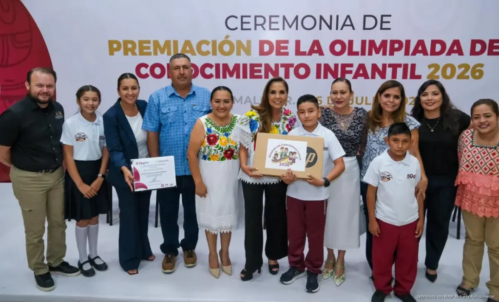 Premia Mara Lezama a las y los estudiantes ganadores de la Olimpiada del Conocimiento Infantil 2026