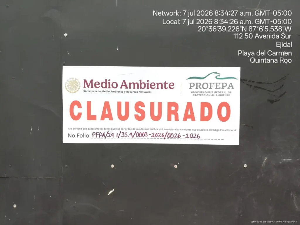 Clausura Profepa desarrollo condominal en Playacar