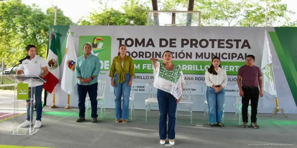 Renán Sánchez Tajonar toma protesta al nuevo Comité Municipal del Partido Verde en Felipe Carrillo Puerto