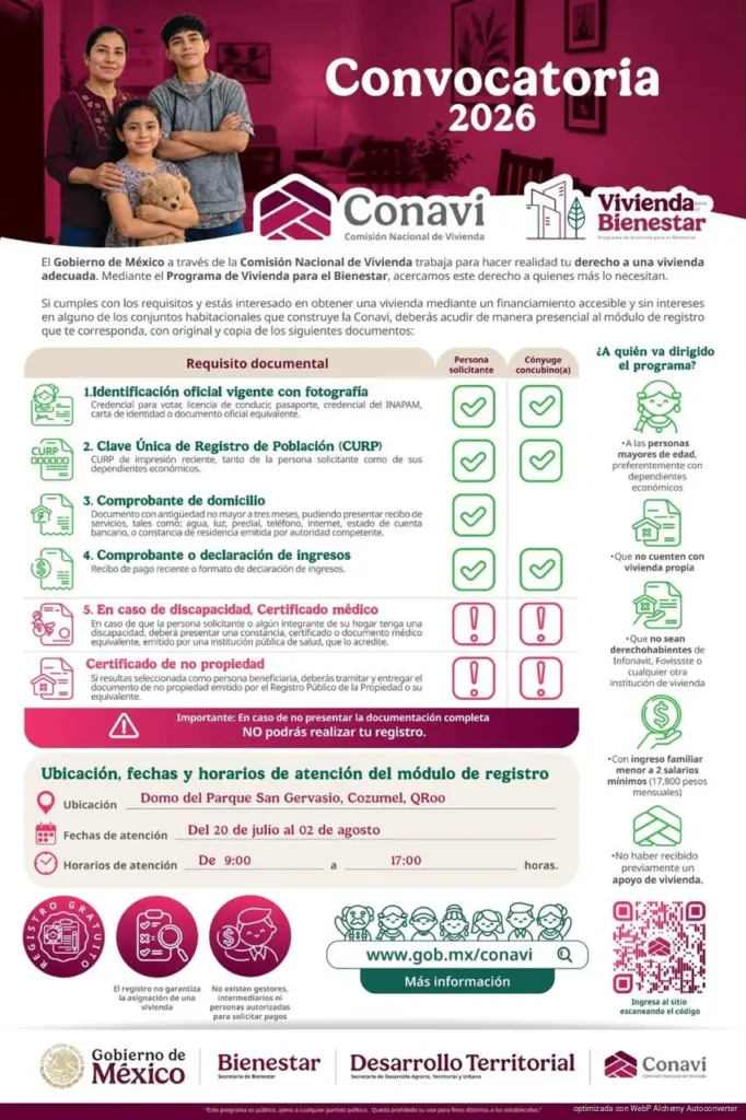 Abren registro para 2 mil viviendas para personas sin INFONAVIT en Quintana Roo