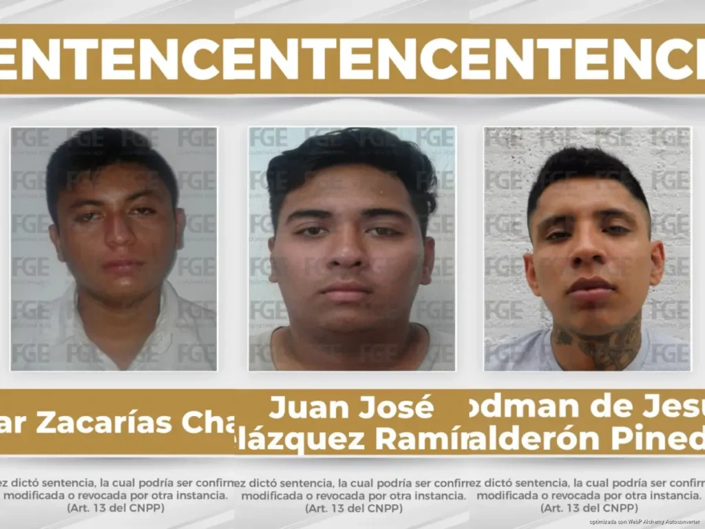 Logra FGE Quintana Roo 50 años de prisión para tres masculinos por homicidio calificado en Playa del Carmen