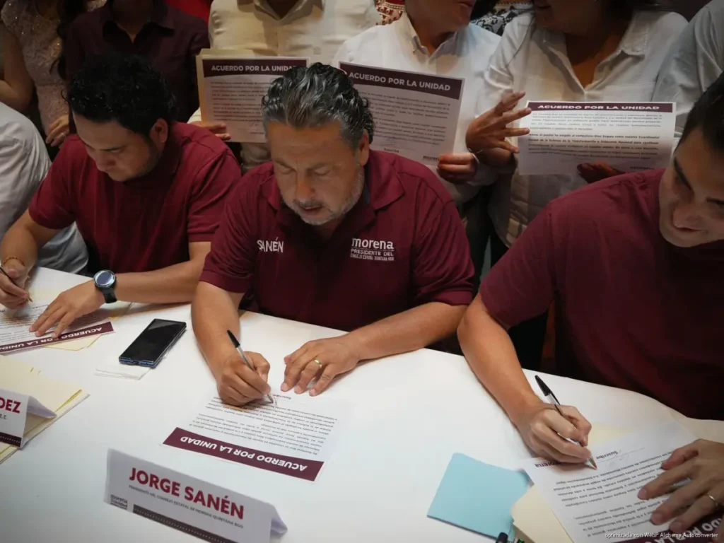 Sanén reúne a Morena en Quintana Roo para reforzar la coordinación interna